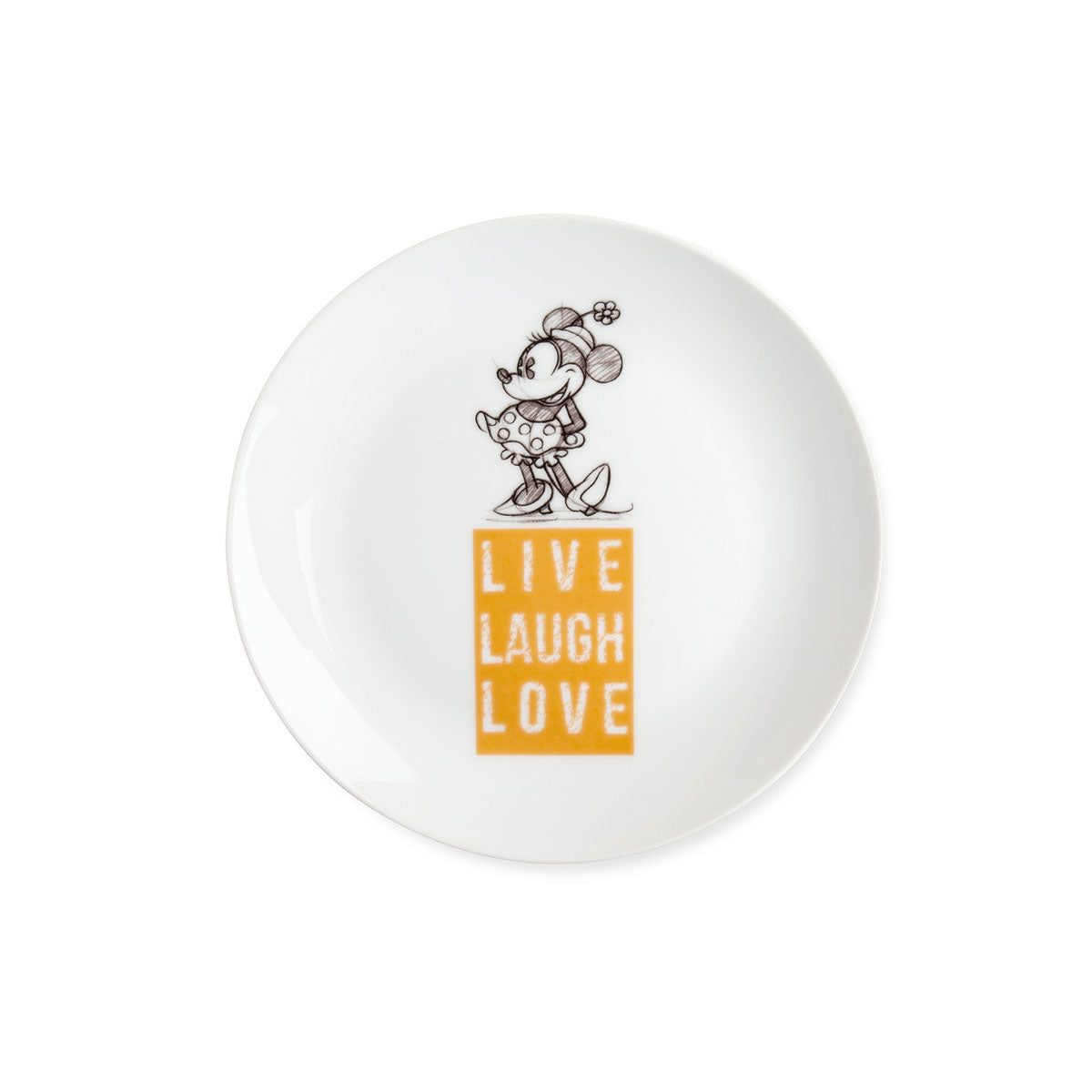 Piatto dolce Minnie Live Laugh Love arancio